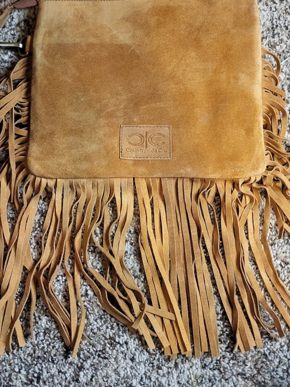 Chesney Patchwork Cowhide Fringe Crossbody Bag - Picture 3 of 9